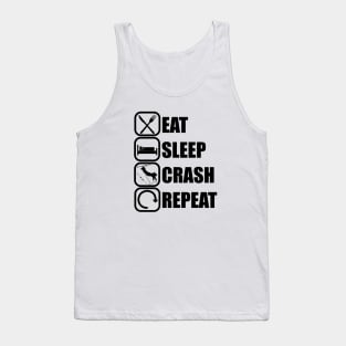 Eat Sleep Crash Repeat - Funny Skiing Quote Tank Top